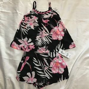 Toddler girls floral set tank shorts size 2T
